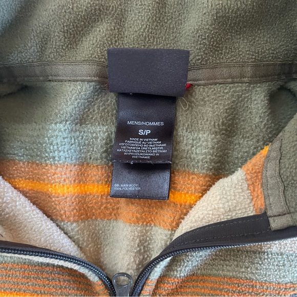 THE NORTH FACE Rare Vintage Green Striped 1/4 Zip Fleece Sweatshirt 2000s - Picture 6 of 10